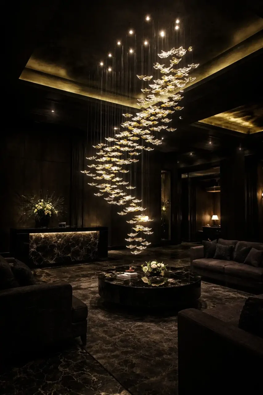 โคมไฟ Luxury สำหรับโถงบันได Double Space